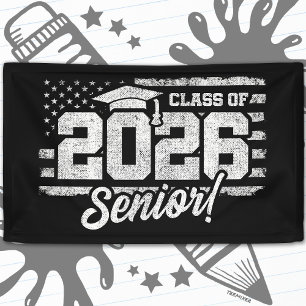 Class of 2026 Graduation American Flag Senior 2026 Banner