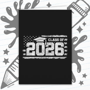 Class of 2026 Graduation American Flag Senior 2026 Card