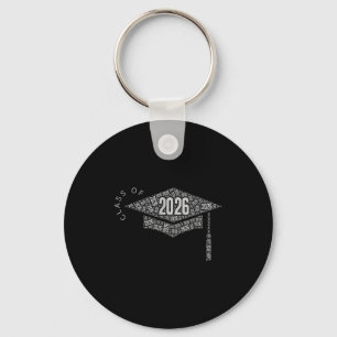 Class of 2026 graduation cap key ring