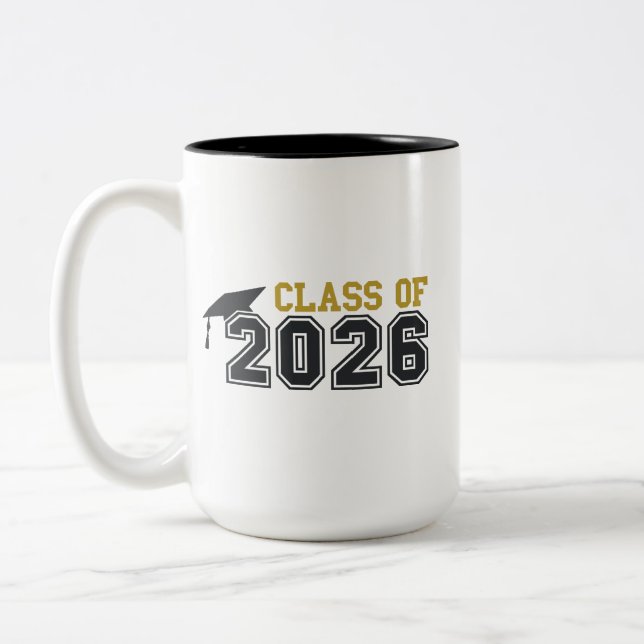 Class of 2026 Graduation Celebration Design-54568 Two-Tone Coffee Mug (Left)
