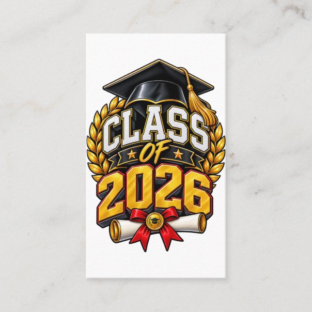 Class of 2026 Graduation Celebration Design Calling Card (Front)
