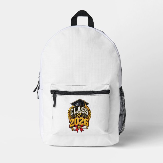 Class of 2026 Graduation Celebration Design Printed Backpack (Front)