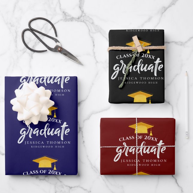 Class of 2026 Graduation Congratulation Grad Party Wrapping Paper Sheet (Front)