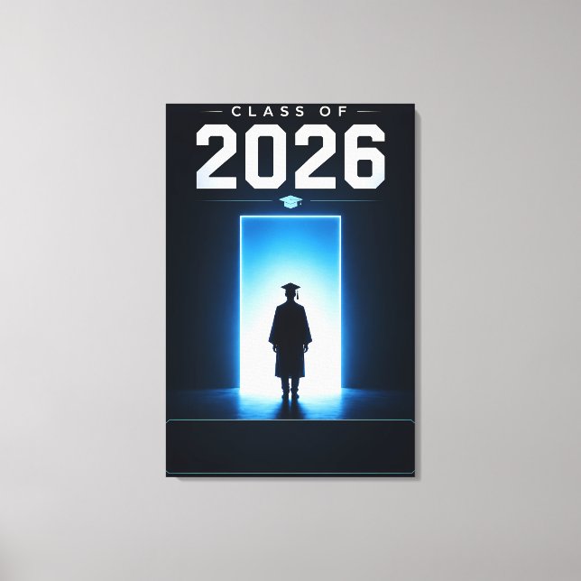 Class of 2026 Graduation Custom Name Gift Canvas Print (Front)