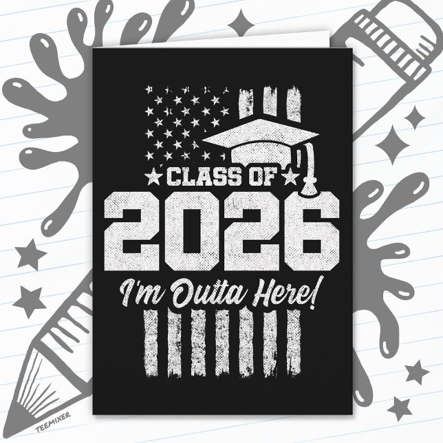 Class of 2026 Graduation Distressed Flag Design Card (Creator Uploaded)