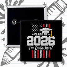 Class of 2026 Graduation Fun Quote Distressed Flag