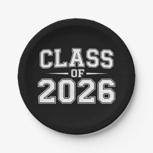 Class Of 2026 Graduation Graduate Retro Vintage Paper Plate
