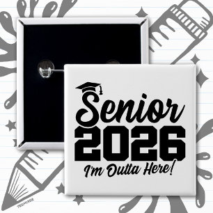 Class of 2026 Graduation High School Senior 2026 15 Cm Square Badge