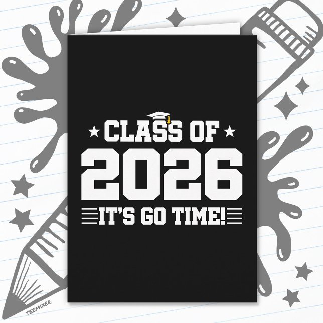 Class of 2026 Graduation It’s Go Time Varsity Grad Card (Creator Uploaded)