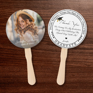 Class of 2026 Graduation Modern Photo Thank You Hand Fan