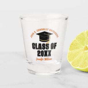 Class of 2026 Graduation Orange Custom Graduate Shot Glass