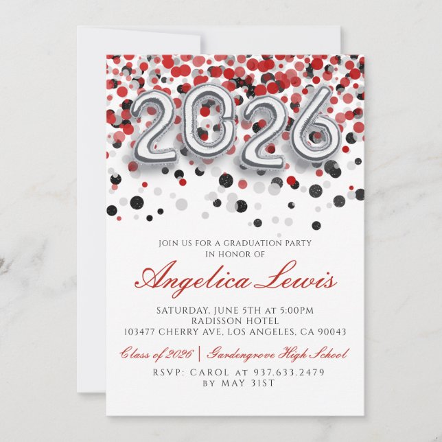 Class of 2026 Graduation Party Invitation (Front)