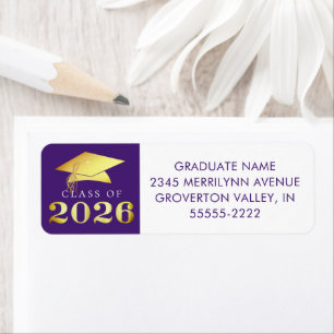 Class of 2026 Graduation Purple Faux Gold Foil