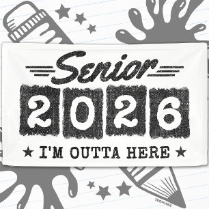 Class of 2026 Graduation Retro Vintage Senior 2026 Banner