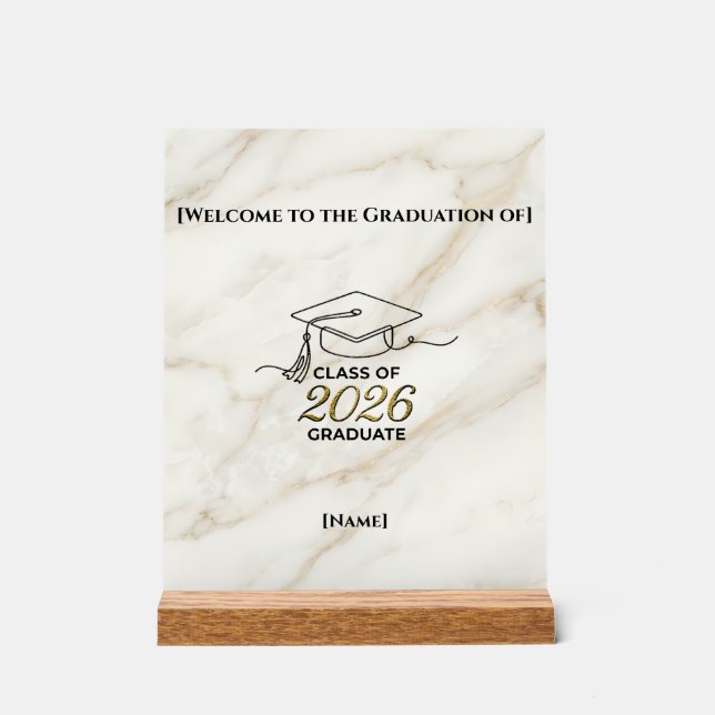 Class of 2026 Graduation / Señal de Mesa  Acrylic Sign (Front)