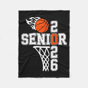 Class of 2026 graduation senior 26 basketball team fleece blanket