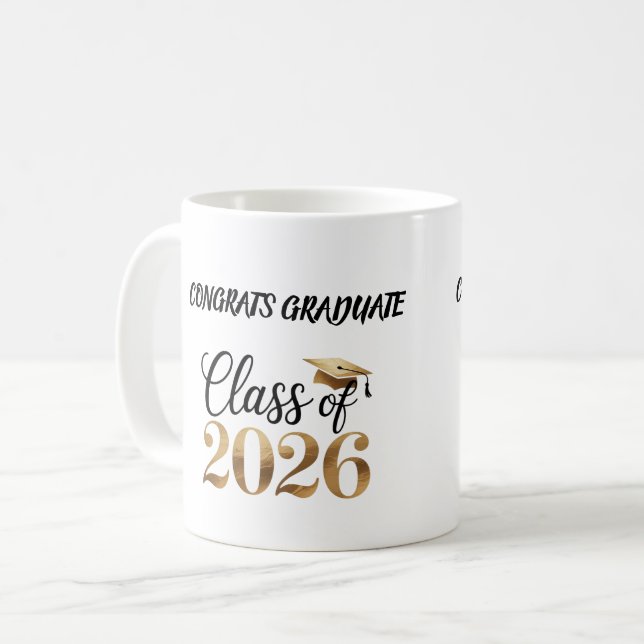 Class of 2026 Graduation T-Shirt Gift Coffee Mug (Front Left)