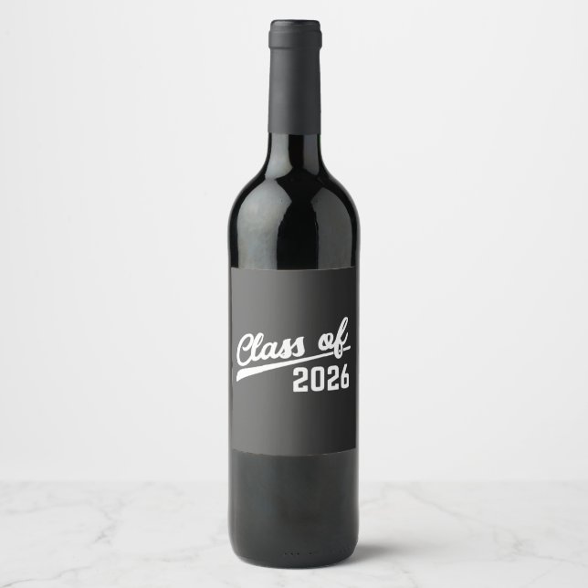 Class Of 2026 Graduation Year 2026 School   Wine Label (Front)