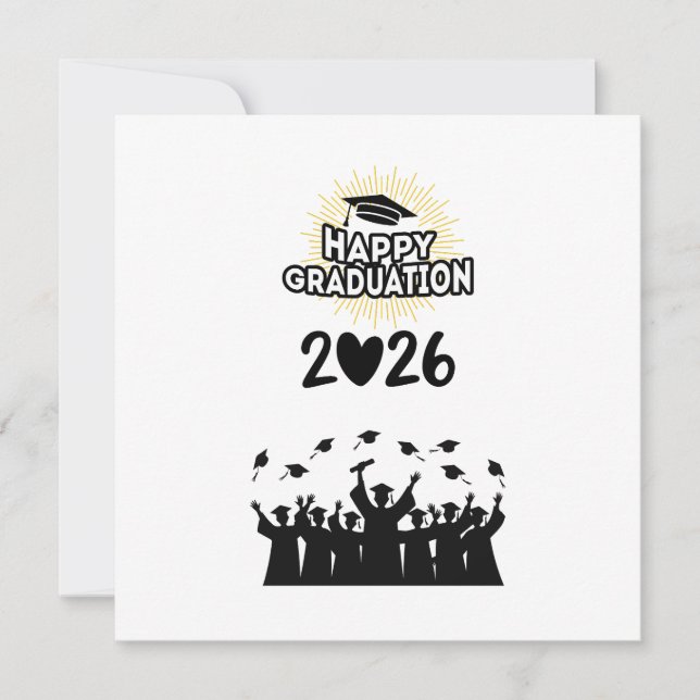 Class of 2026 Happy Graduation - Minimalist  Invitation (Front)