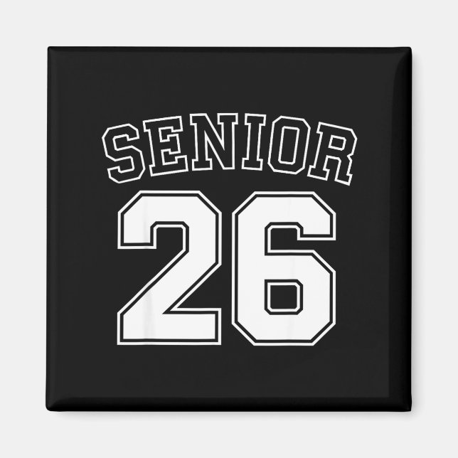 Class of 2026 high school senior 2026 on back magnet (Front)