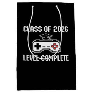 Class Of 2026 Level Complete Gaming Graduation Medium Gift Bag