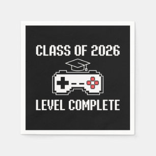 Class Of 2026 Level Complete Gaming Graduation Napkin