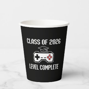 Class Of 2026 Level Complete Gaming Graduation Paper Cups