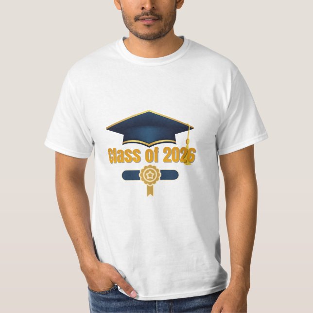 Class of 2026 – Modern Graduation Typography T-Shirt (Front)