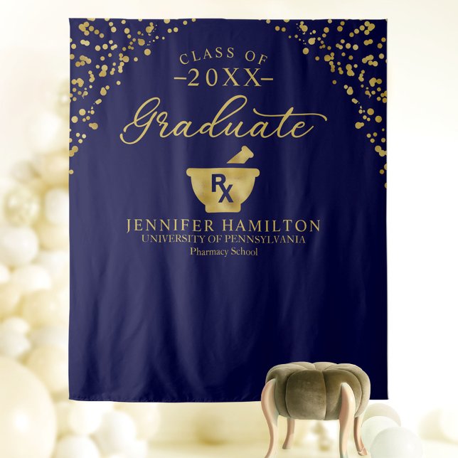 Class of 2026 PharmD Pharmacy Graduation Backdrop Tapestry (Creator Uploaded)