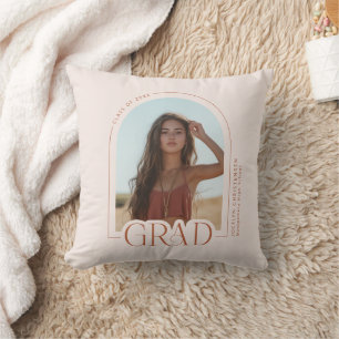 Class of 2026 Photo Blush Pink Graduation Keepsake Cushion