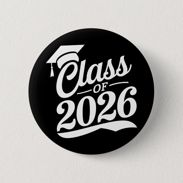 Class Of 2026 Proud Graduate Graduation 6 Cm Round Badge (Front)