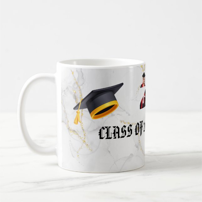 Class of 2026 Proud Mum Mug, Personalised Name  Coffee Mug (Left)