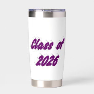 Class of 2026 purple typography graduation insulated tumbler
