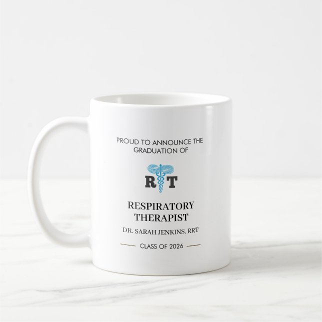 Class of 2026 Respiratory Therapist RRT Graduation Coffee Mug (Left)
