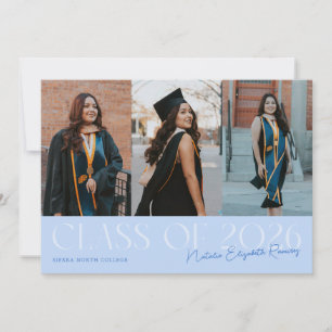 Class of 2026 Script Name Icy Blue Grad Photo Announcement