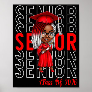 Class of 2026 Senior 2026 Black Women Girls Poster