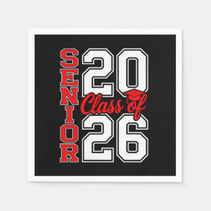 Class Of 2026 Senior 26 Red Graduation Graduate Napkin