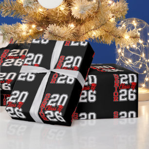 Class Of 2026 Senior 26 Red Graduation Graduate Wrapping Paper