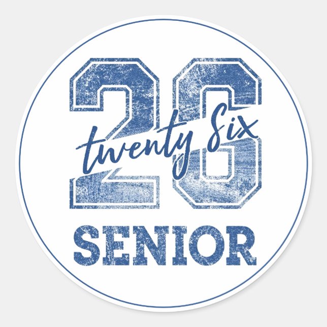 Class of 2026 Senior Classic Round Sticker (Front)