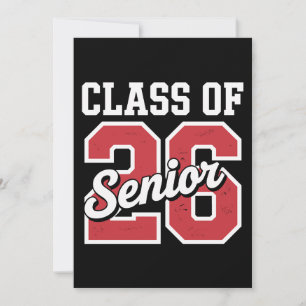 Class Of 2026 Senior Red Graduation 26 Graduate Invitation