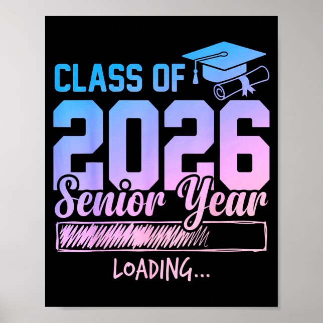 Class of 2026 Senior Year Loading Funny Senior Poster (Front)