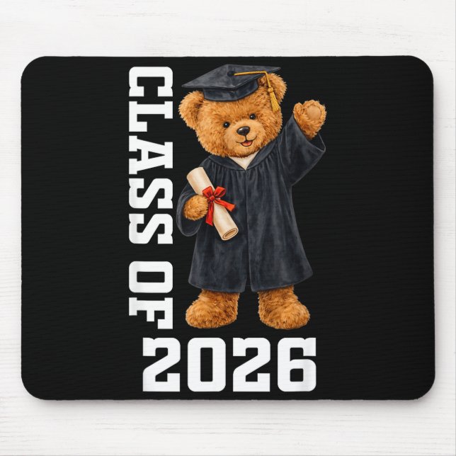 Class of 2026 teddy bear senior graduation day mouse pad (Front)