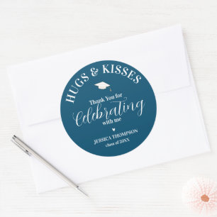 Class of 2026 Thank you Hugs & Kisses Graduation Classic Round Sticker