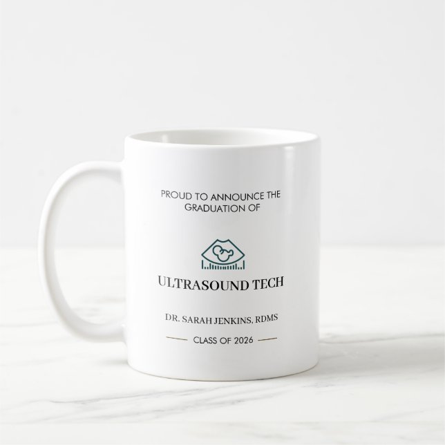Class of 2026 Ultrasound Tech RDMS Graduation  Coffee Mug (Left)