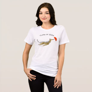 Class of 2026 Whimsical Giraffe Red Umbrella Tri-Blend Shirt