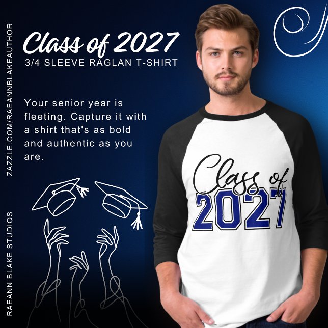 Class of 2027 3/4 Sleeve Raglan T-Shirt (Creator Uploaded)