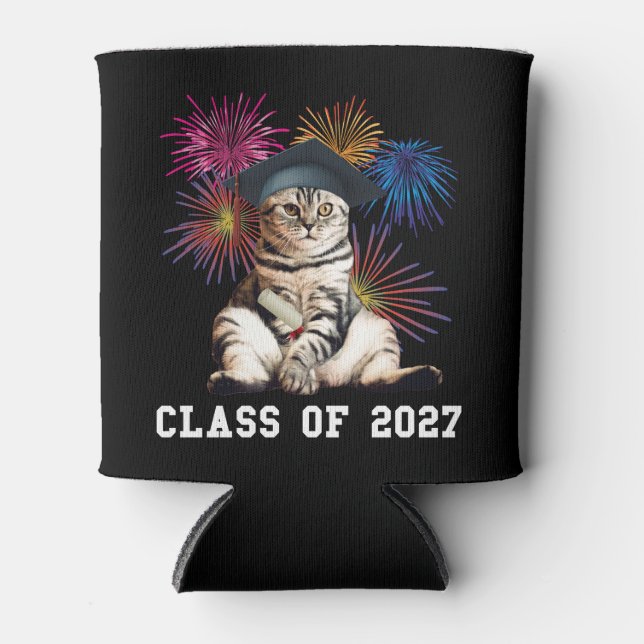 Class of 2027 Cat Lover Can Cooler (Front)