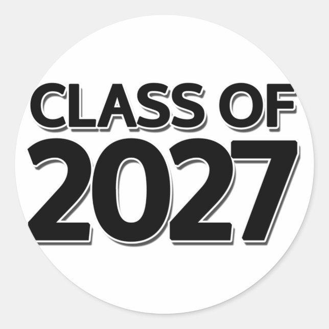 Class of 2027 classic round sticker (Front)