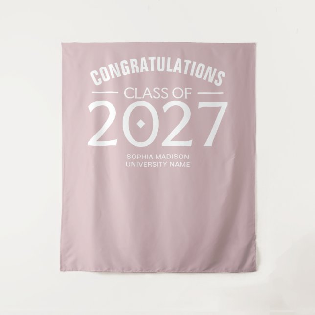 Class of 2027 Congratulations Bold Gradutation Tapestry (Front)