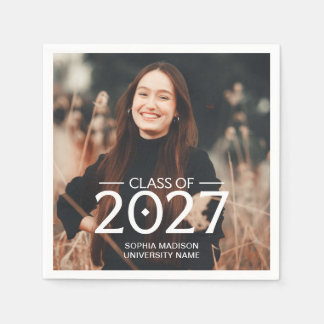 Class of 2027 Elegant Photo Napkin